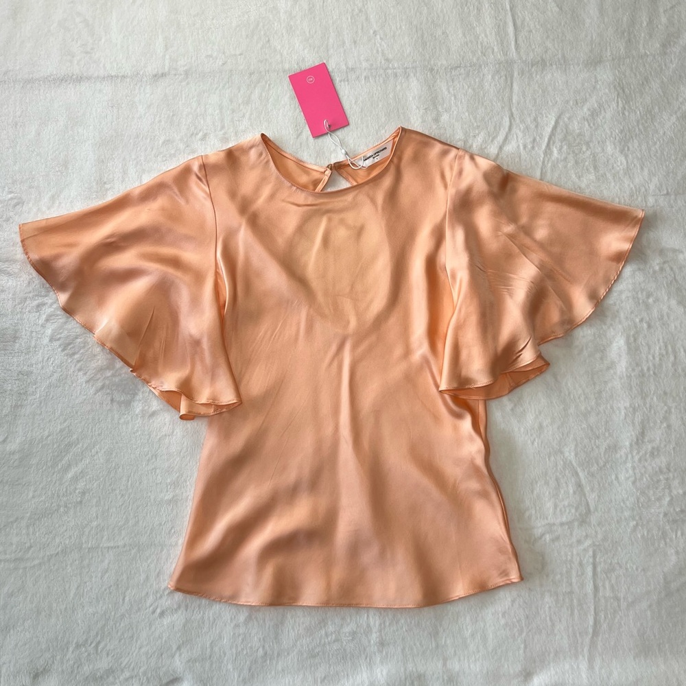 AMANDA UPRICHARD Julieta 100% Silk Women’s Top Peach size S NWT